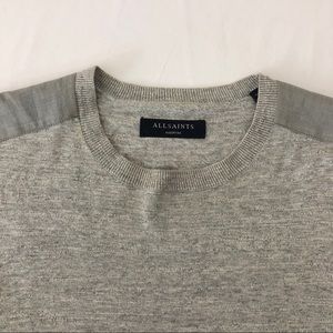 All Saints Sweaters - Allsaints Crew Patch Pullover Sweater Gray - M All Saints Sweaters - Allsaints Crew Patch Pullover Sweater Gray - M